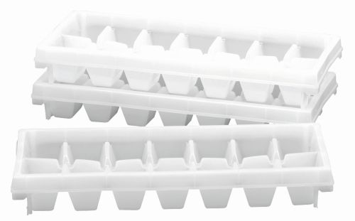 SET OF 3 STACKABLE CLEAR PLASTIC ICE CUBE TRAYS