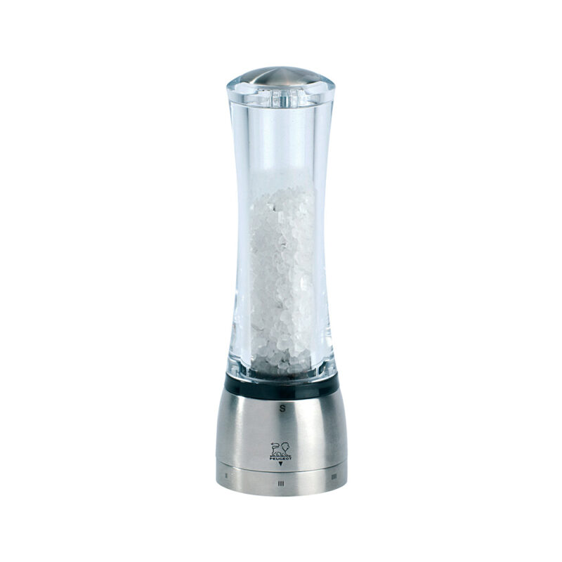 PEUGEOT SALT MILL STAINLESS STEEL/ACRYL DAMAN 21CM