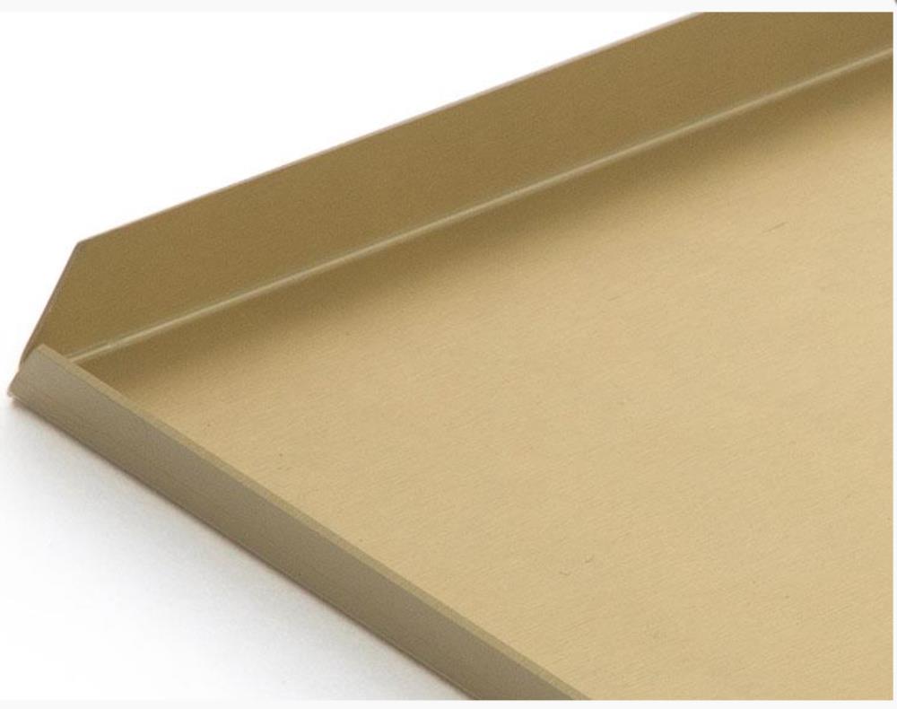 GOUDEN ALUMINIUM SCHAAL 40X25XH1CM RECHTE KANT GESNEDEN HOEK
