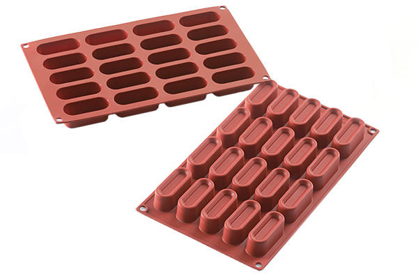SILIKOMART SF179 MOLD 20 OVALES RELIEF 60X24.5 HT 23MM 26ML NON-STICK GN1/3 -50° TO 250°