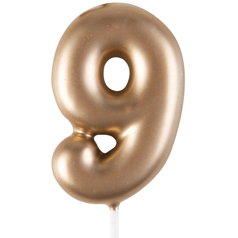 1023849 BOUGIE CHIFFRE OR "9" 4CM 12 PCES***S/CD***