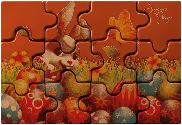 *FF*061239 PCB BLISTERS PUZZLES LAPIN MALICIEUX 19X13CM 10PCES ***S/CD***