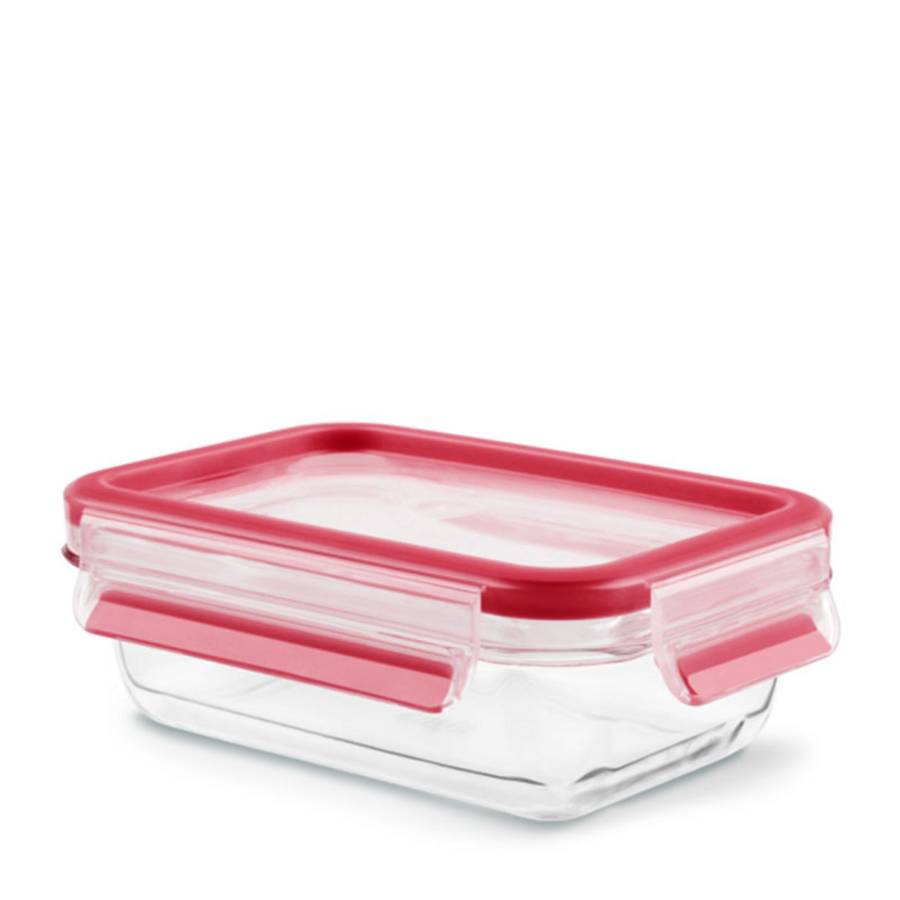 TEFAL LUCHTDICHTE GLAZEN DOOS 0,45L RECHTHOEKIG/ROOD