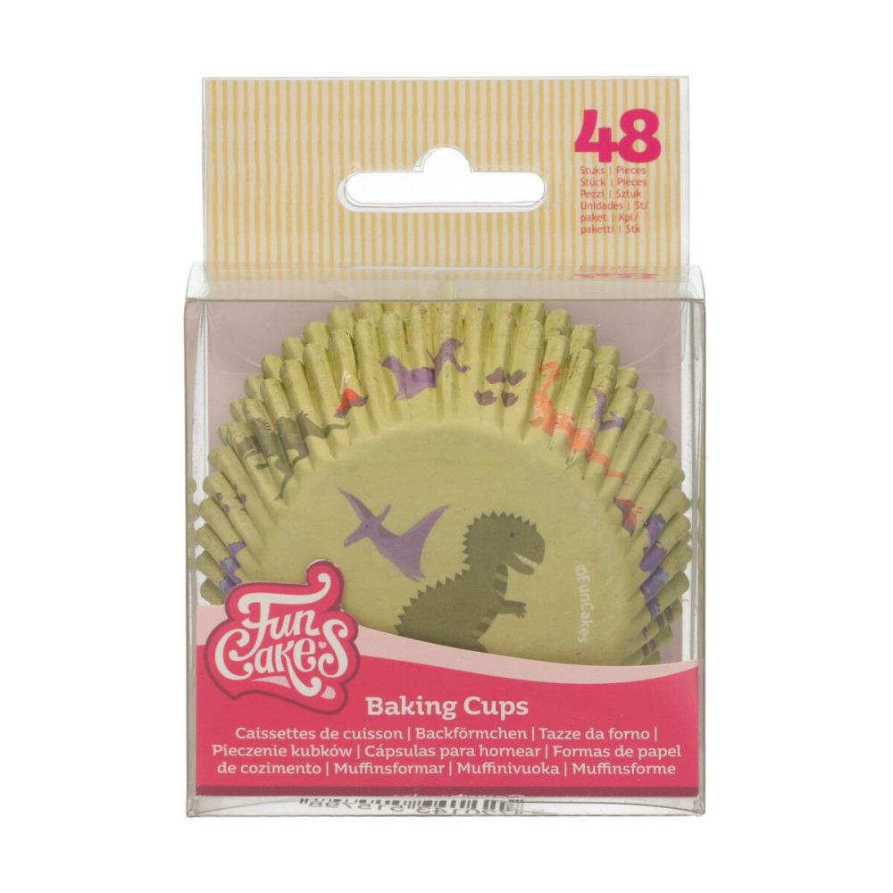 FUNCAKES CAISSETTE CUPCAKE DINOSAURE48 PCES