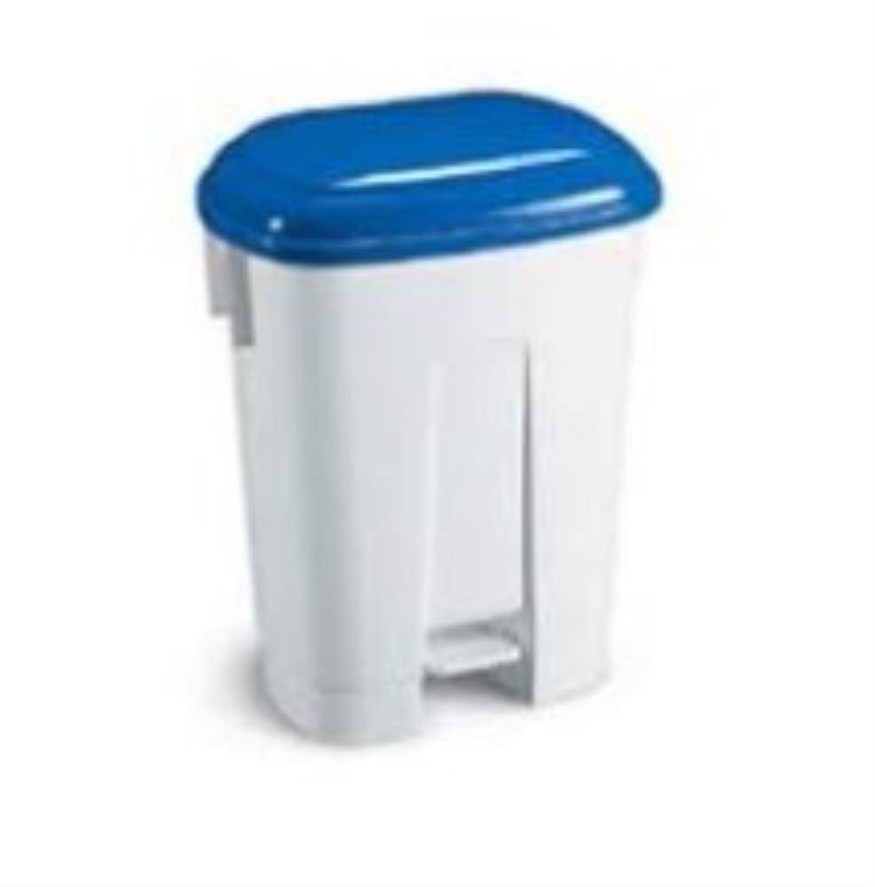 POUBELLE A/PEDALE+COUVERCLE BLEU ROBUSTE 60L ***S/CD***