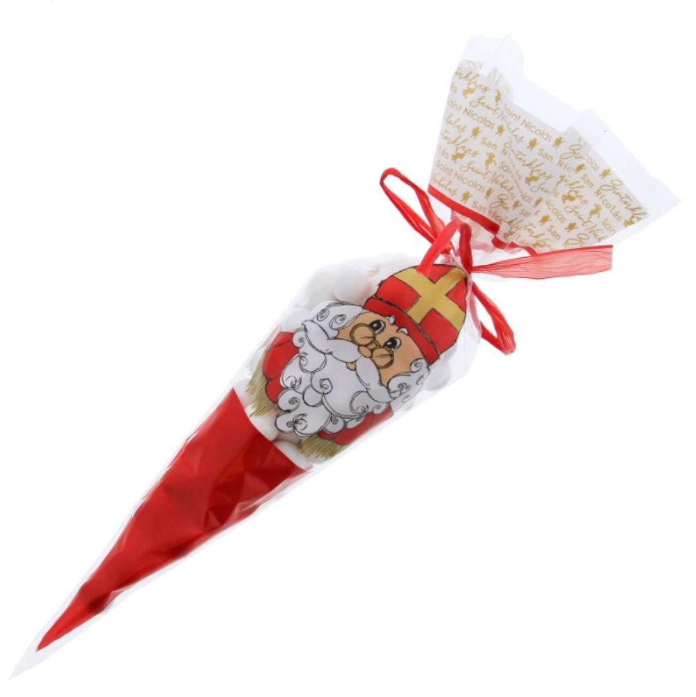 SINT-NIKLAAS CONISCHE ZAK 18 X 37 CM 250 GR 50 STUKS