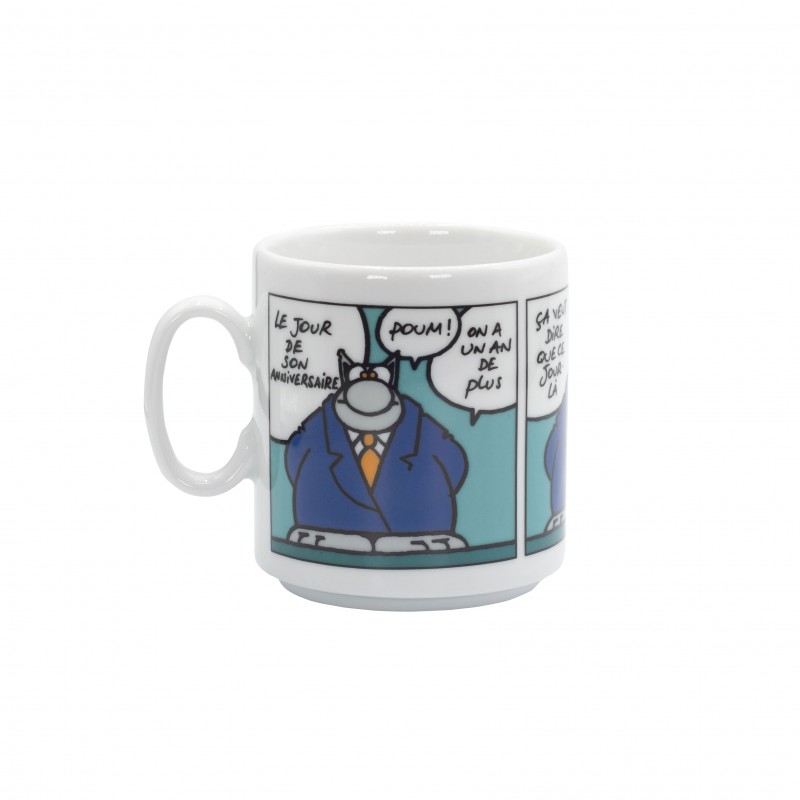 LE CHAT MUG STRIP COLOR LE JOUR DE SON ANNIV 30CL P.GELUCK