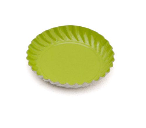 ASSIETTE CARTON RONDE VERTE Ø 88 MM FOST+ INCLUS 100 PIECES