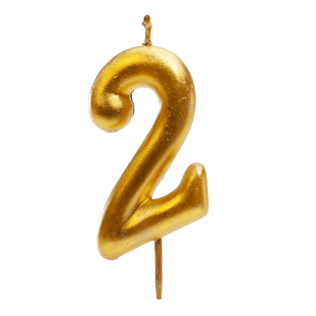 GOUDEN NUMMERKAARS NR. 2 5,5CM