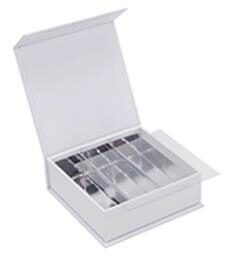 BOITE PRALINE 3 RANGÉES "LUXBOX BLANC" 95X95XHT30MM CARTON DE 96 PCES