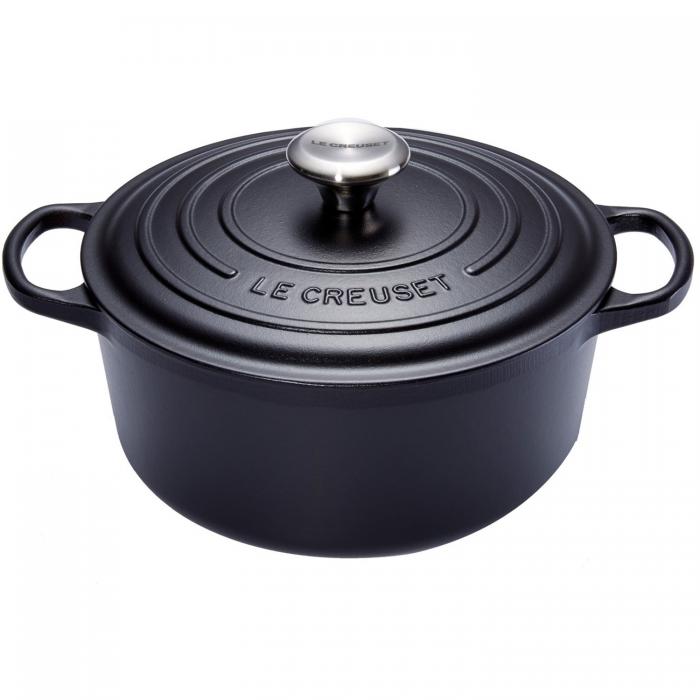 +LE CREUSET COCOTTE RONDE 34CM NOIR MAT 12.40L 10PSIGNATURE