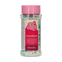 FUNCAKES MIX SUIKER DECORATIE BLAUW/WITTE VLOKKEN 50GR