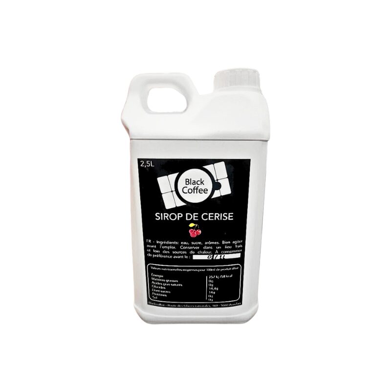 BLACK COFFEE SIROP GOUT CERISES  BIDON DE 2.5L ***S/CD***