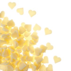 PCB Hartjes in witte chocolade 9 mm 200 g ***s/cd***