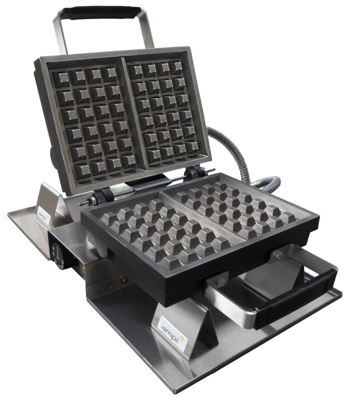  AMPI WAFFLE IRON 52126 LIEGE WAFFLE SUGAR 4X6-230V THERMOSTAT + CORD 1400W (HOT & COLD WAFFLES)