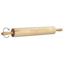 BEECHWOOD DOUGH ROLLER 45CM DIAM 7CM WITH HANDLES