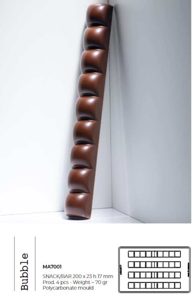 POLYCARBONATE PRALINE MOLD BATON BUBBLE XL 70GR