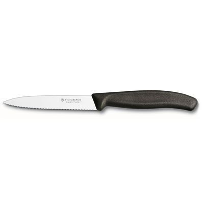 VICTORINOX PARING KNIFE 10CM BLACK POINTED SAW
