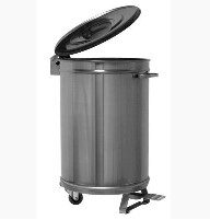 BERTRAND POUBELLE INOX 95 L AVEC PEDALE  Ø475X H720 - POUB-PAP475-95L-C