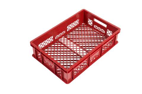 RED PLASTIC TRAY 60X40 H15 ALL OPENWORK