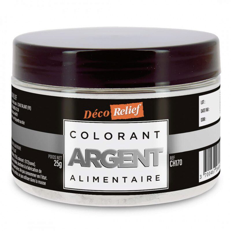 COLORANT ALIMENTAIRE ARGENT EN POUDRE  25GR