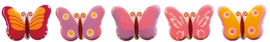 061302 PCB PAPILLONS CB 16 DESIGNS 3X2,2 CM 208PCES ***S/CD***