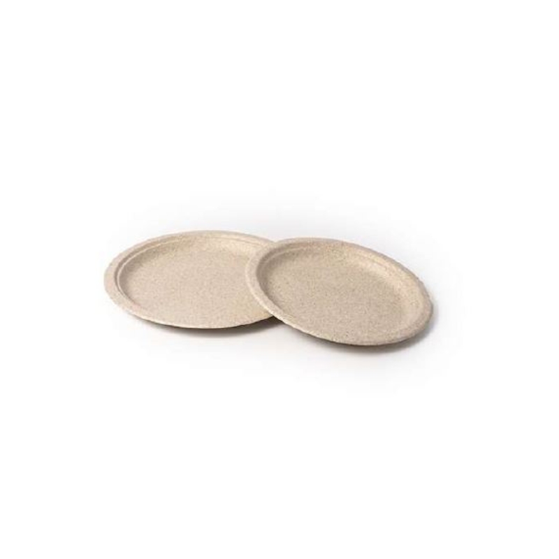 ROUND PLATE NATURAL WHEAT PULP Ø26CM 50PCS FOST+ INCLUDED
