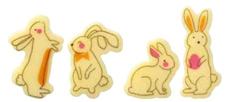 050285 PCB MINIS RABBITS CB 4 DESIGNS 360PCES ***S/CD***