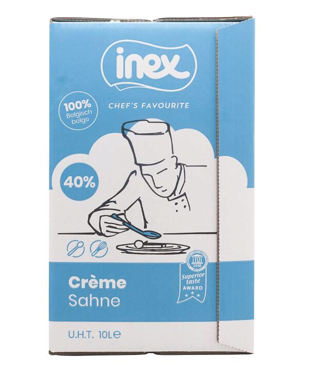 INEX SLAGROOM 40% UHT BIB 10 L 2635 = LITER