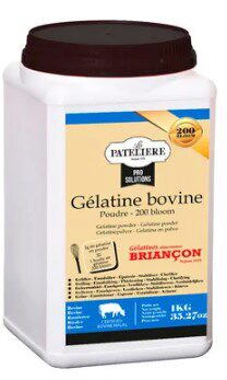 GELATINE POUDRE BOVINE HALAL OR 200 BLOOM LA PATELIÈR 1 KG  ***S/CDE***