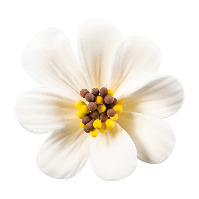 1066098 FLEUR COSMOS WITTE GUMMI 5CM 36 STUKS ***OP BESTELLING***