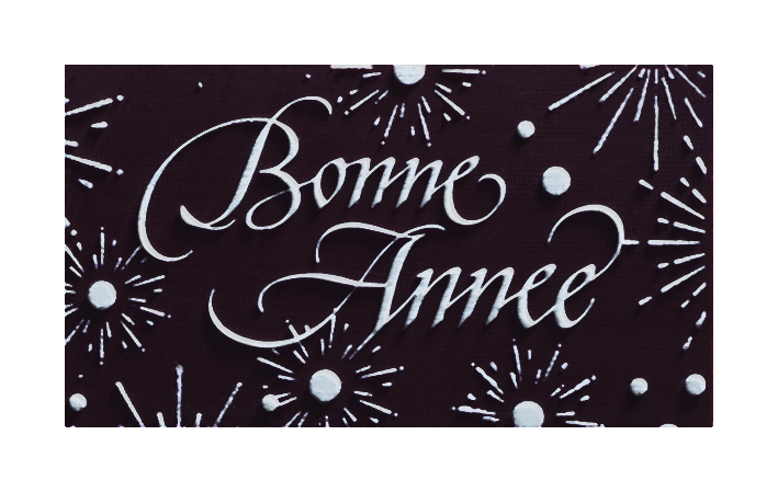 088025 PCB RECTANGLES CN AVEC RELIEF BONNE ANNÉE 5X2,8CM 72PCS ***S/CDE***