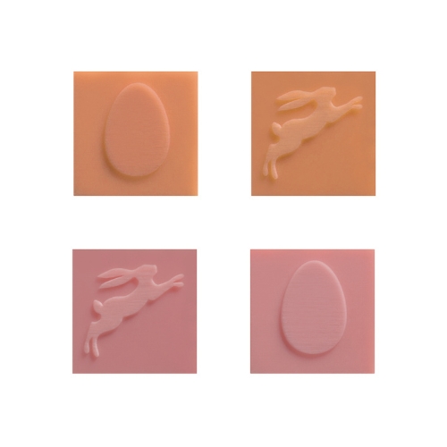 088146 PCB IN RELIËF GEMAAKTE KLEURRIJKE VIERKANTEN PASEN 2,8CM 180 STKS *** S / CDE ***
