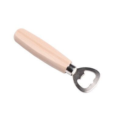 STEEL BOTTLE OPENER WITH WOODEN HANDLE 14.5CM - 20DC