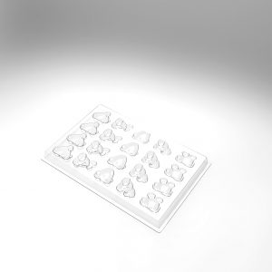 074326 PCB MOULES FRITURE FRIMOUSSE POUR 240 PIÈCES 5 DESIGNS P. 1 CM 12PCES ***S/CD***