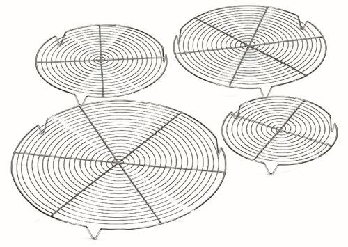 GRILLE CHROMEE RONDE A TARTE 28CM AVEC PIEDS