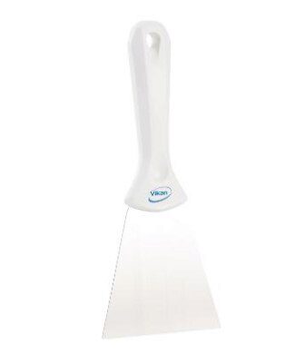 VIKAN 40095 GRATTOIR A MAIN POLYPROYLENE BLANC LAME INOX   24X8CM