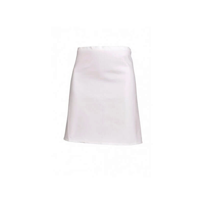 SNV SHORT CHEF APRON WHITE WITHOUT POCKET 55 X100CM 100% COTTON