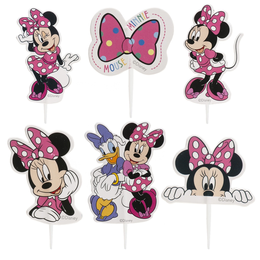 CAKE TOPPERS MINNIE 6ASS 16PCS
