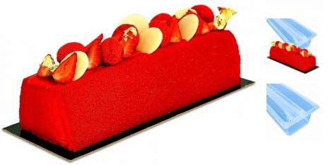 BUB02 MOULE A BUCHE AVEC FOND PLAT EN PVC 50,9X8,3X7CM 12PCES
