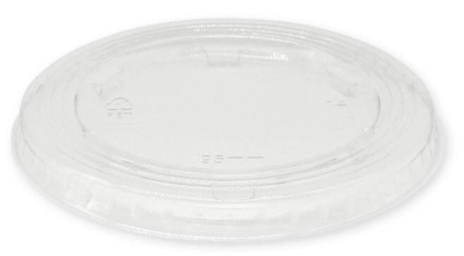 COUVERCLE PLAT PET TRANSP DIAM 95MM SANS TROU PAQUET DE 50 PCES