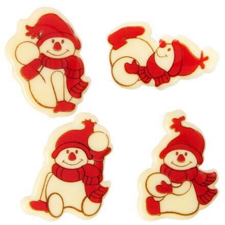 2015079 FIGURINES BONHOMME DE NEIGE ROUGE 4CM 120PCES ***S/CD***