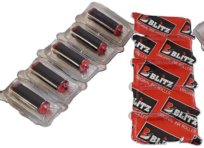 PIERRET ROULEAUX ENCREURS POUR ETIQUETEUSE BLITZ C6/C8/C20/S16 5PCES