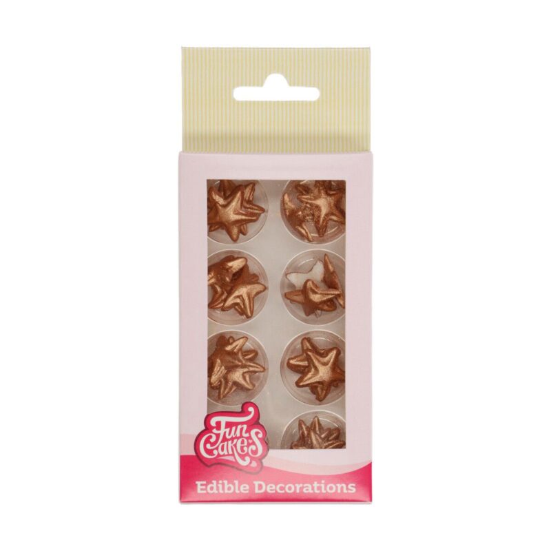 FUNCAKES ETOILES BRONZE EN SUCRE 24 PCES