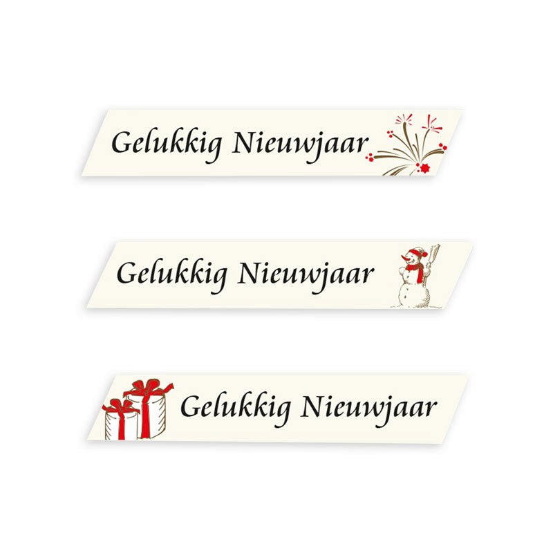1053108 08 PARALLLELOGRAM GELUKKIG NIEUWJAAR 5X1CM360PCS ***S/CD***