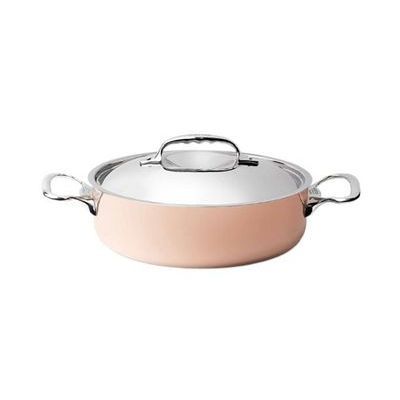 DE BUYER SAUTEPAN MET HANDGREPEN 28CM KOPER ROESTVRIJ STAAL INDUCTIE