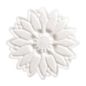 074126 PCB MERINGUE DECORATIONS WITH RELIEF SMALL FLOWERS Ø 3 CM 3 DESIGNS 240PCES ***S/CD***