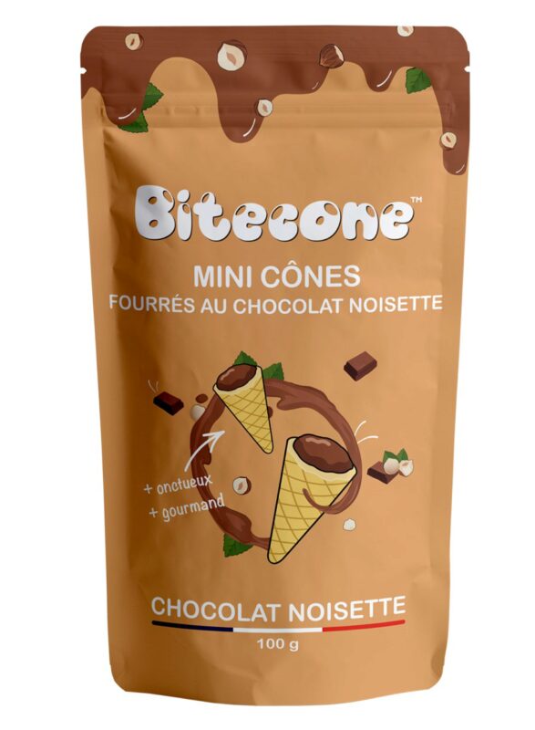 *FDS*BITECONE MINI CONE FOURRE CHOCOLAT NOISETTE 12% 100GR