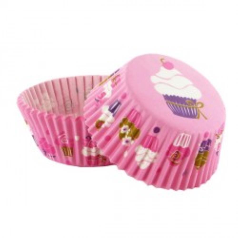 PINK CUPCAKE CASE CUPCAKE DECOR 50 PCES 