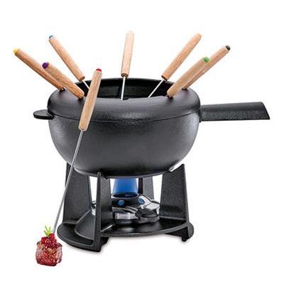 SPRING FONDUE SAAS-FEE CAST IRON BLACK 8 PEOPLE - 20CM